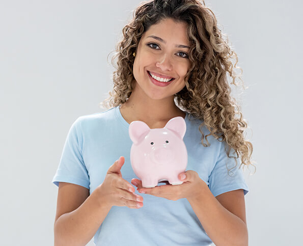 woman with piggy bank