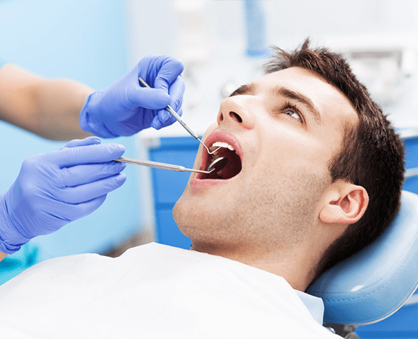 man in dental chair